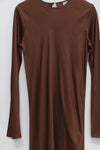 BASERANGE Linen Didin Long Sleeve Dress France BAS-DRDYL-VI-SP24-SHENZONG Dark Brown